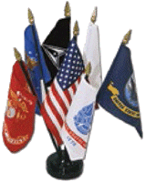 Armed Forces 7 Flags Desk Set