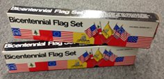 Bicentennial 5 Flag Desk Set Box