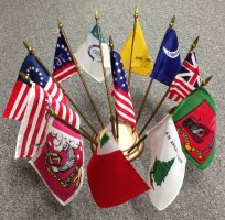 Historical 12 Flag Desk Set