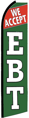 [We Accept EBT - Green Breeze Flag]