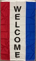 [Welcome Vertical With Top Grommets Nylon Flag]