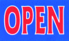 Open Red/Blue - 3x5' Vinyl Banner