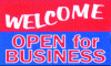 Welcome Open For Business Red/Blue - 3x5' Vinyl Banner