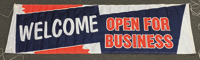 [Welcome Open For Business 3x10' Vinyl Banner]