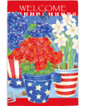 Patriotic Floral Welcome Banner