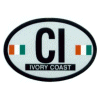 [Ivory Coast Oval Reflective Decal]