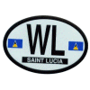 [Saint Lucia Oval Reflective Decal]