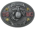 [Marine Corps Semper Fi 'Til You Die Belt Buckle]