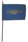 Submarine Gold Dolphins Desk Flag