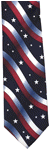 Patriotic Stars Wavy Neck Tie