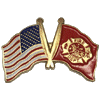 [U.S. & Fire Dept Flag Pin]