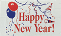 Happy New Year Balloons flag