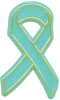 Plastic Teal Ribbon Pin