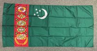 3x6' Turkmenistan flag with simple pole hem