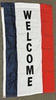 [Welcome Vertical With Top Sleeve and Side Grommets Nylon Flag]